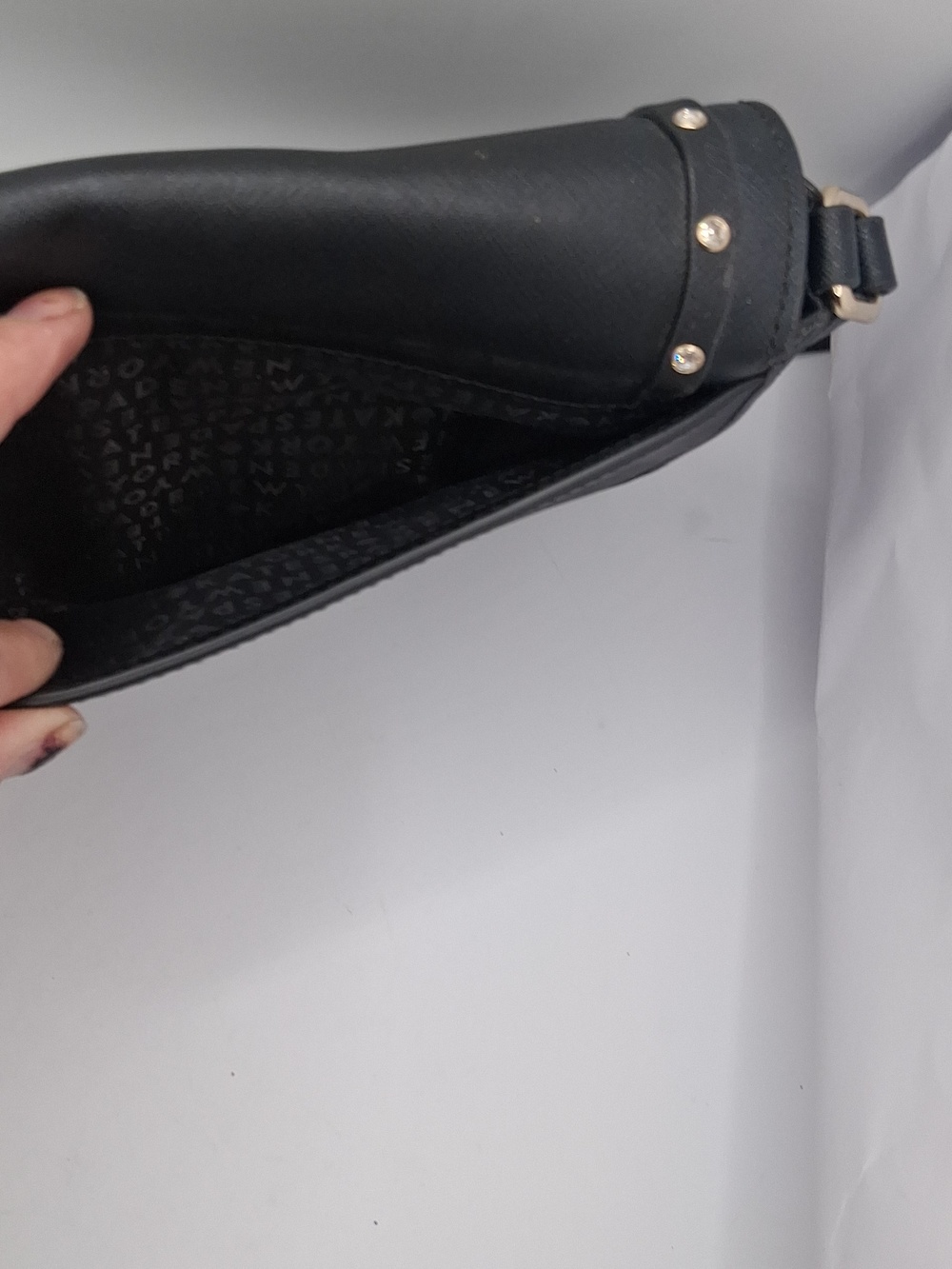 kate spade Black Studded Flap Crossbody Bag New - Picture 4 of 5